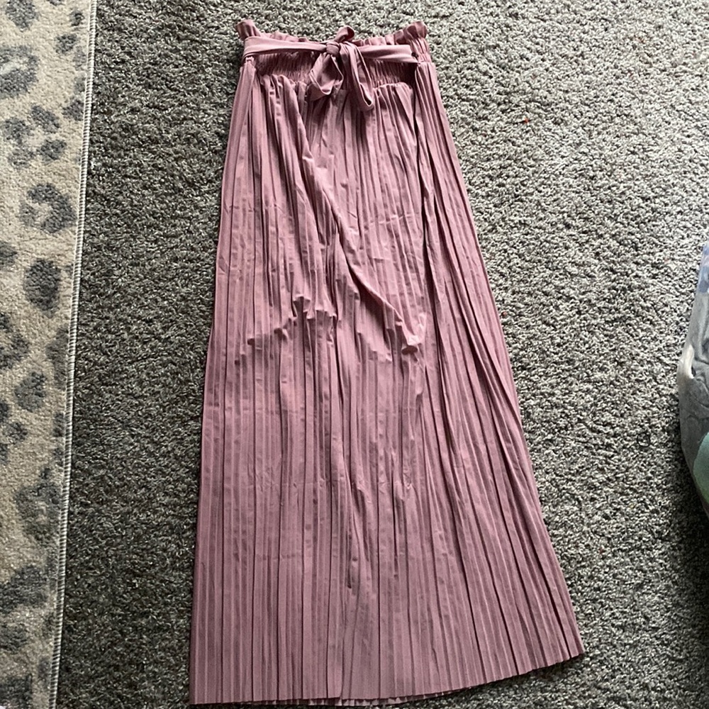 long pink skirt